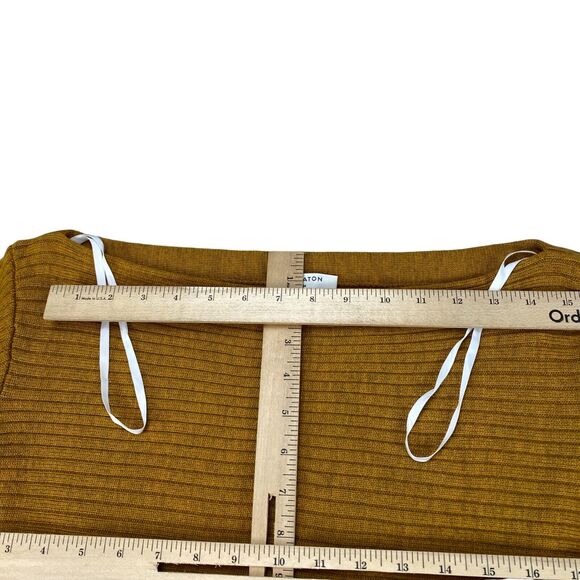 Aritzi Babaton 100% Merino Wool Sweater Womens M Yellow  Ribbed - Picture 5 of 15